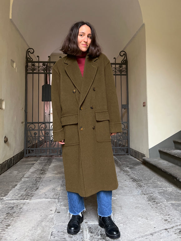 Cappotto lungo kaki