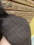 Blazer maschile marrone quadretto azzurro