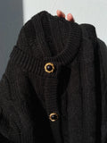 Cardigan nero intrecciato