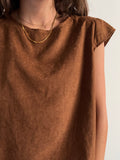 PRE ORDINE • Maglietta cupro morbido marrone