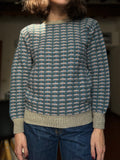 Maglione beige-azzurro-salvia