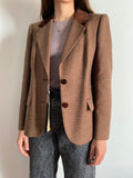 Blazer marrone e beige con colletto di velluto