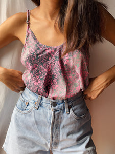 Top indiano grigio e rosa