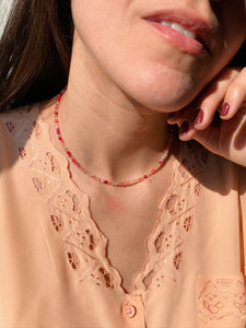 Collana perline rosa