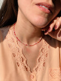 Collana perline rosa