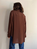 PRE ORDINE • Camicia sartoriale pura seta marrone