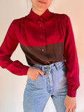 Camicia bicolor bordeaux e marrone