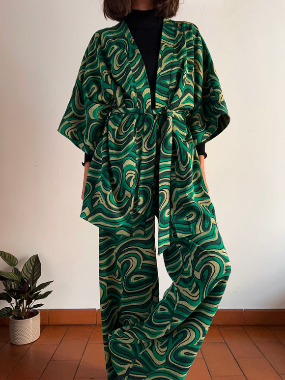 PRE ORDINE • Kimono stile Missoni verde