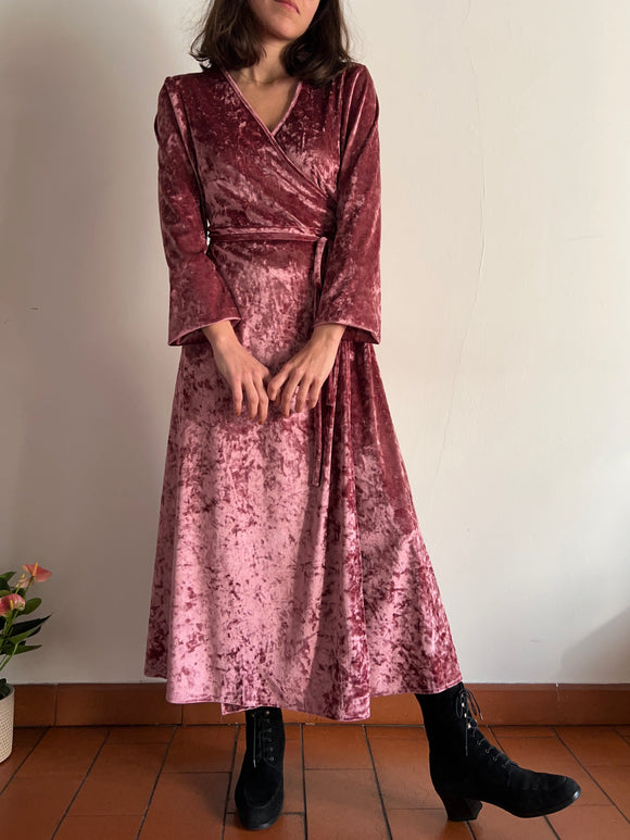 PRE ORDINE • Abito a portafoglio di ciniglia rosa