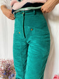 Pantaloni verde smeraldo