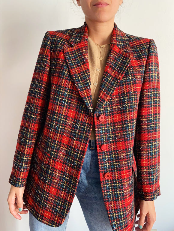 Blazer tartan rosso