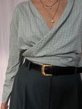 Camicia incrociata verde acqua