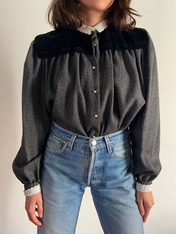 Camicia lana e velluto