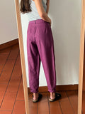 Pantaloni taglio maschile prugna
