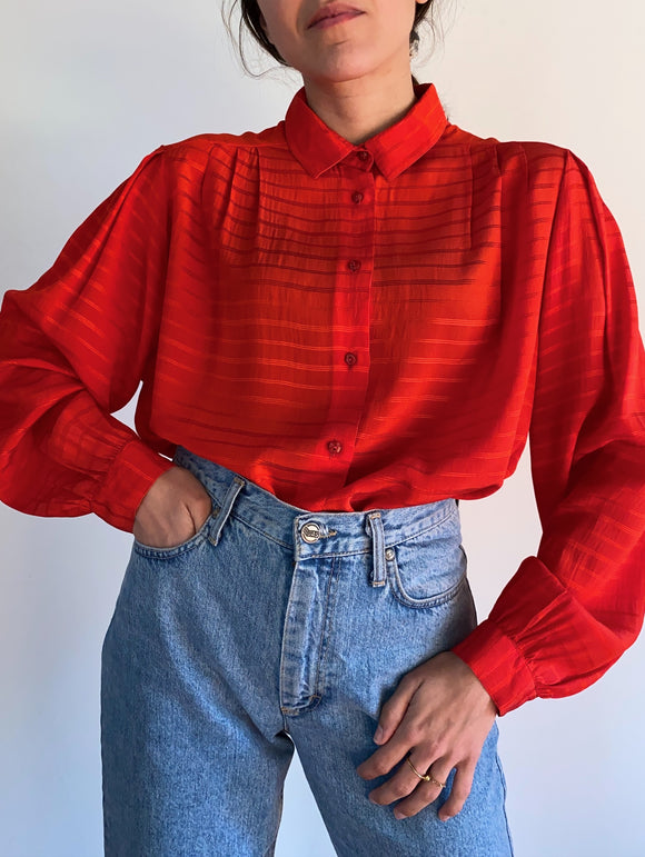 Camicia rossa rigata