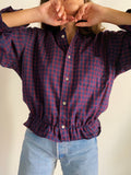 Camicia Gilbi blu a quadretti bordeaux