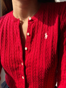 Cardigan Ralph Lauren rosso caldo