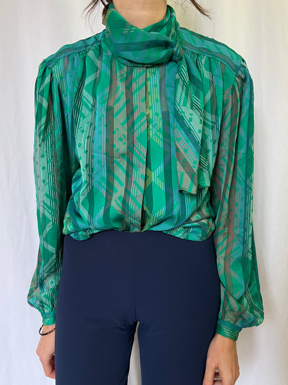 Camicia verde fantasia colorata