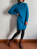 Maglione mohair dress turchese