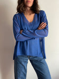 Maglione squadrato bluette