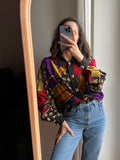 Camicia multicolor con bottoni dorati