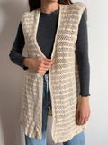 Gilet lungo panna traforato