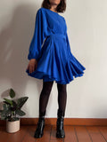 Abito con cintura bluette