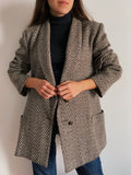 Blazer lungo marrone spigato