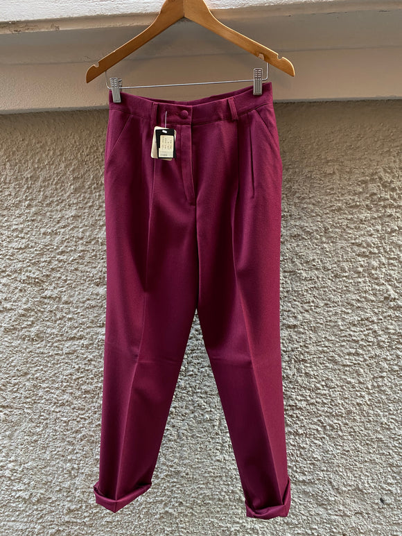 Pantaloni taglio maschile bordeaux