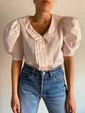 Camicia rosa con colletto e super maniche
