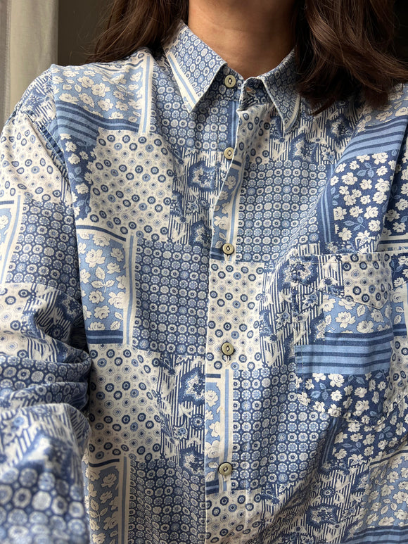 Camicia patchwork azzurra