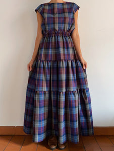 PRE ORDINE • Gonna handmade di lana tartan blu