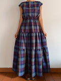 PRE ORDINE • Gonna handmade di lana tartan blu