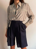 Camicia a righe con dettagli macramé