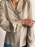 Camicia di seta grigio perla