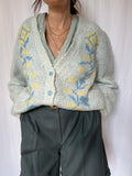 Cardigan verde acqua