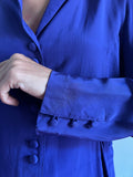 Camicia di seta bluette