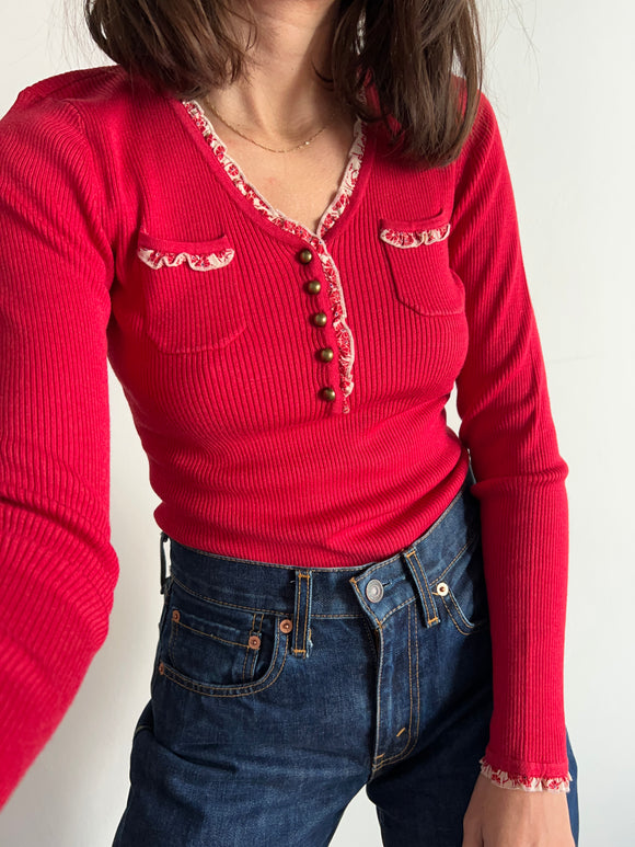 Maglione rosso di seta