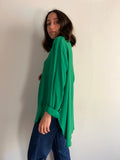 Camicia sartoriale pura seta verde