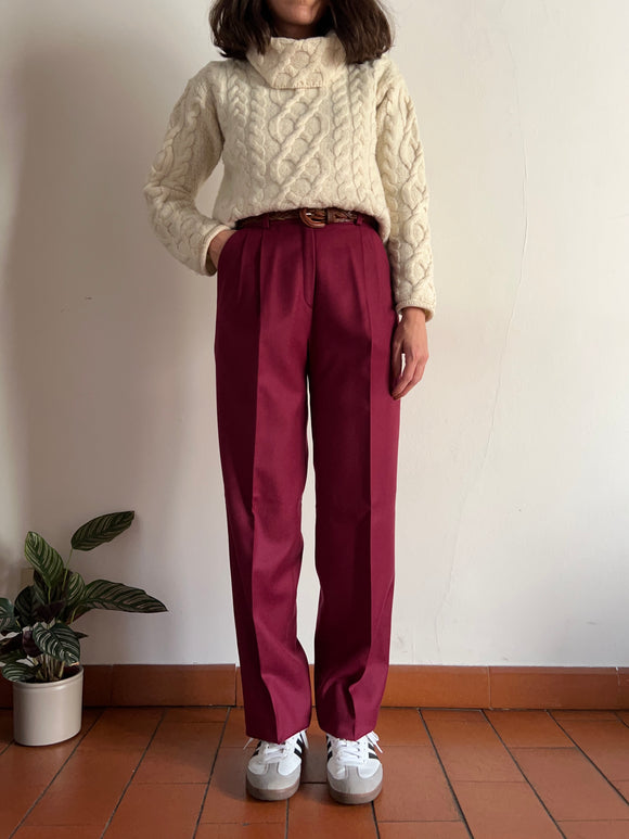 Pantalone di lana ciliegia
