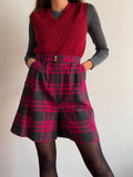 Pantaloncino tartan grigio e fuxia