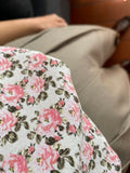 Camicia di seta a fiori rosa