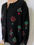 Cardigan nero alberelli