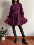 PRE ORDINE • Abito con cintura violetto