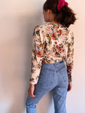 PRE ORDINE • Wrap top panna fiorato