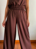 PRE ORDINE • Panta palazzo handmade Cioccolato righina