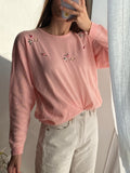 Maglione rosa con roselline