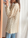 Maglione panna traforato