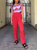 Pantaloni rossi di cupro