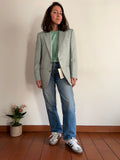 Blazer pied de poule verde acqua